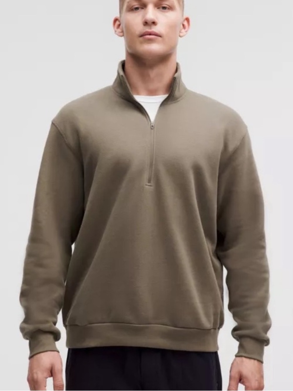 Lululemon steady state quarter zip sweater size large nomad brown